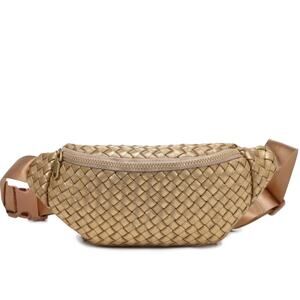 Aim High Woven Neoprene Belt Bag Fanny Pack Sling Bag Metallic Gold